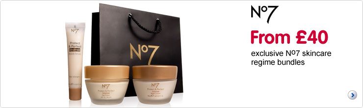 Number 7 Skincare Regime Bundles. From £40. Exclusively at Boots